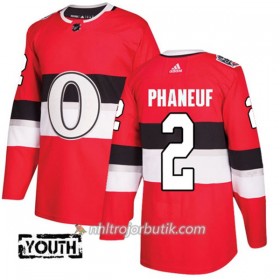 Barn Ishockey Ottawa Senators Tröja Dion Phaneuf 2 Adidas 2017-2018 Röd Classic Authentic